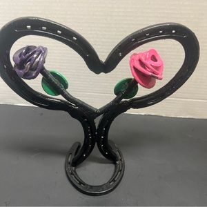 Vintage St. Croix Forge Heart Horseshoe Sculpture